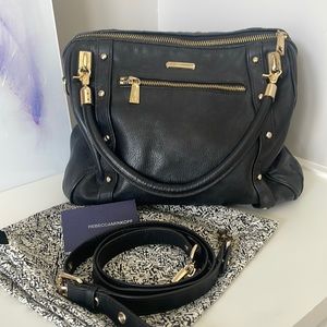 Rebecca Minkoff Black Leather Cupid Satchel Top Handle